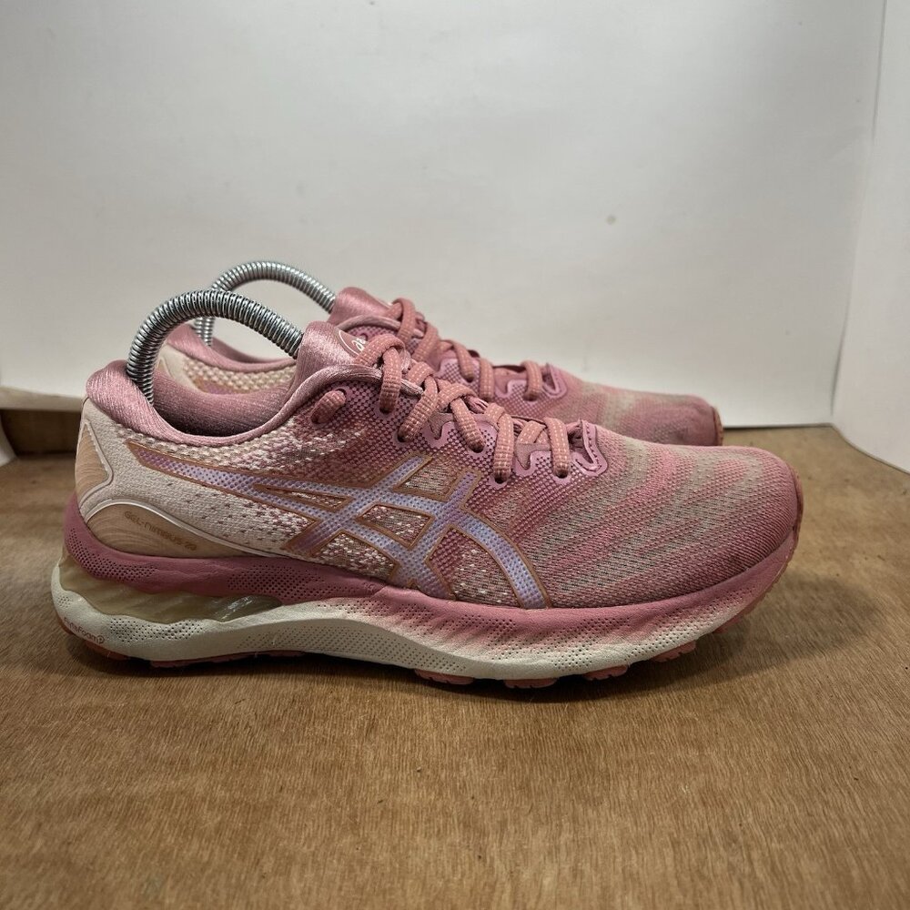 Asics Gel Nimbus 23 Shoes Women Size 8.5 Pink White Athletic Trainers Sneakers